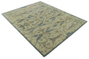Traditional Oushak Design Beige And Blue Hand Tufted 8x10 Wool Area Rug by The Rug Decor