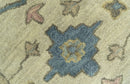 Traditional Oushak Design Beige And Blue Hand Tufted 8x10 Wool Area Rug by The Rug Decor