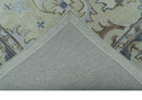 Traditional Oushak Design Beige And Blue Hand Tufted Custom Made Wool Rug