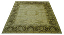 Traditional Oushak Design Beige And Brown 10x10 Hand Knotted Wool Area Rug