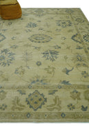 Traditional Oushak Design Beige And Gray Hand Knotted 9x12 Wool Area Rug