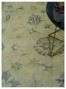 Traditional Oushak Design Beige And Gray Hand Knotted 9x12 Wool Area Rug