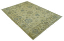 Traditional Oushak Design Beige And Gray Hand Knotted 9x12 Wool Area Rug