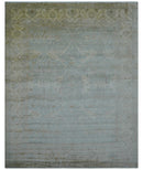Traditional Oushak Design Blue And Beige 12x15 Hand Knotted Wool Rug