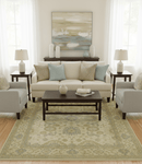 Traditional Oushak Design Blue And Beige Hand Knotted 9x12 Wool Area Rug