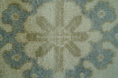 Traditional Oushak Design Blue And Beige Hand Knotted 9x12 Wool Area Rug
