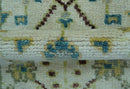 Traditional Oushak Design Blue And Ivory 2x3 Hand knotted Wool Area Rug by The Rug Decor