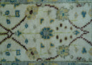 Traditional Oushak Design Blue And Ivory 2x3 Hand knotted Wool Area Rug by The Rug Decor