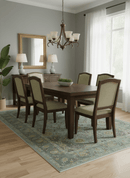 Traditional Oushak Design Blue, Brown And Gray 6X9 Hand Knotted wool rug