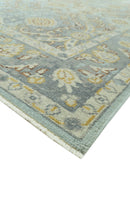 Traditional Oushak Design Blue, Brown And Gray 6X9 Hand Knotted wool rug