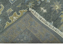 Traditional Oushak Design Charcoal And Camel Hand Knotted Custom Made Wool rug