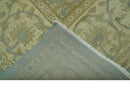 Traditional Oushak Design Green And Blue 11.5x14.6 Hand Knotted Wool Area Rug