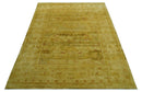 Traditional Oushak Design Olive And Rust Hand Knotted 9x12 Wool Area Rug