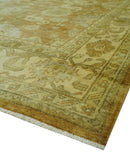 Traditional Oushak Design Rust And Beige Hand Knotted 8x10 Wool Area Rug