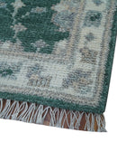 Bloom Traditional Oushak Design Teal 2.6x8.6 Hand Knotted Wool Rug