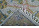 Traditional Oushak Green And Blue 2x3 Hand knotted Wool Rug by The Rug Decor