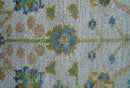 Traditional Oushak Green And Blue 2x3 Hand knotted Wool Rug by The Rug Decor