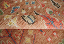 Traditional Oushak Tree of Life Rust and Brown Hand Knotted Wool Rug