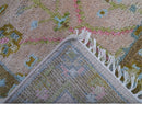 Traditional Peach And Brown Hand Knotted 2x3 Wool Rug