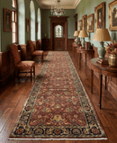 Maroon Traditional Persian Hand Knotted Wool Area Rug - 3x12
