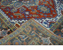 Traditional Rust, Ivory, Beige and Charcoal 9x12 Hand knotted Wool Area Rug, Living Room and Bedroom Rug by The Rug Decor