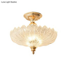 GobekUsa Traditional Crystal Ceiling Light with Scalloped Design and 3 Lights in Black/Gold - Ideal for Dining Room (12"/16" Wide)