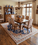 Traditional Serapi Design Blue And Pink Hand Knotted Wool Area Rug