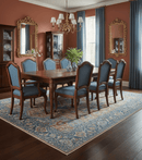 Traditional Serapi Design Rust And Blue Hand Knotted 8x10 Wool Area Rug
