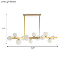 GobekUsa Traditional Spherical Frosted Glass Pendant Light - Gold, 7/12 Lights - Dining Room Island Lighting