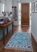 Traditional Style 2x3 Blue And Purple Hand Knotted Wool Rug by The Rug Decor
