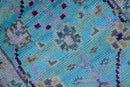 Traditional Style 2x3 Blue And Purple Hand Knotted Wool Rug by The Rug Decor