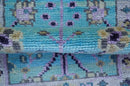 Traditional Style 2x3 Blue And Purple Hand Knotted Wool Rug by The Rug Decor