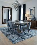 Blue Silver Traditional Hand Knotted Wool Bamboo Silk Area Rug 8x10