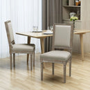 Traditional Style Dining Chair Set With Fabric Upholstery