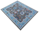 Traditional Style Gray And Blue Hand Tufted Wool Rug
