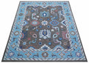 Traditional Style Gray And Blue Hand Tufted Wool Rug