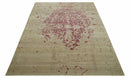 Traditional Transitional Beige And Pink Hand knotted Wool Area Rug by The Rug Decor