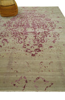 Traditional Transitional Beige And Pink Hand knotted Wool Area Rug by The Rug Decor