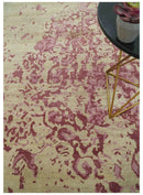 Traditional Transitional Beige And Pink Hand knotted Wool Area Rug by The Rug Decor