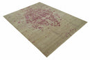 Traditional Transitional Beige And Pink Hand knotted Wool Area Rug by The Rug Decor
