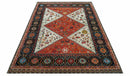 Traditional Tribal Rust And Ivory 8x11 Hand Knotted wool Area Rug