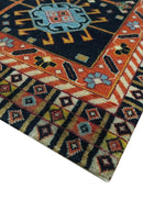 Traditional Tribal Rust And Ivory 8x11 Hand Knotted wool Area Rug