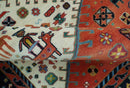 Traditional Tribal Rust And Ivory 8x11 Hand Knotted wool Area Rug
