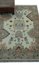 Traditional Turkish Design Beige 4x6 Hand knotted Wool Area Rug