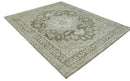 Beige and Brown Traditional Turkish Wool Area Rug - Hand Knotted