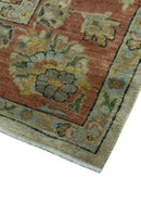 Traditional Turkish Design Beige And Rust 6x9 Hand Knotted Wool Area Rug