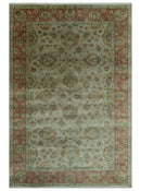 Traditional Turkish Design Beige And Rust 6x9 Hand Knotted Wool Area Rug