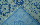 Traditional Turkish Design Blue 10x14 Hand Knotted Wool Area Rug