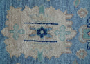 Traditional Turkish Design Blue And Beige 8x10 Hand knotted Wool Area Rug