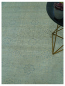 Traditional Turkish Design Fine Blue And Beige Hand Knotted 10x14 Wool Area Rug